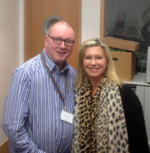LBC radio host Steve Allen with Olivia Newton-John