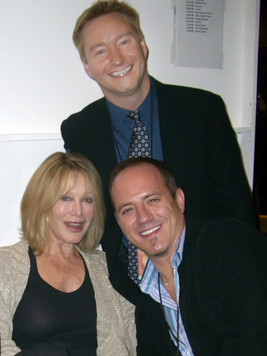 Rona Newton-John with hubby Michael and I backstage at a concert. I'm sure there were martinis somewhere cropped from this pic
