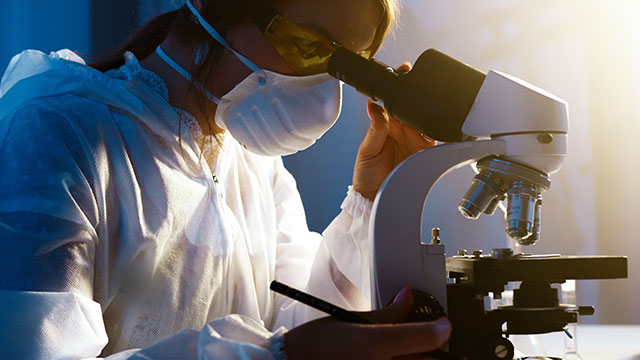 A scientist doing actual research