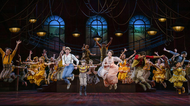 Hugh Jackman, Sutton Foster, and cast of The Music Man