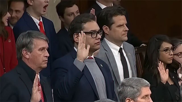 Admitted liar George Santos was finally sworn in to office late last night