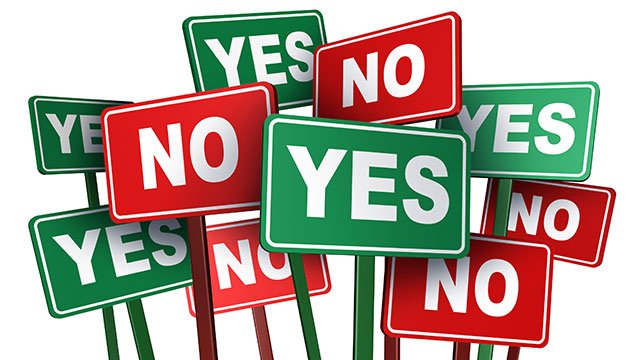 graphic indicating yes or no on surveys