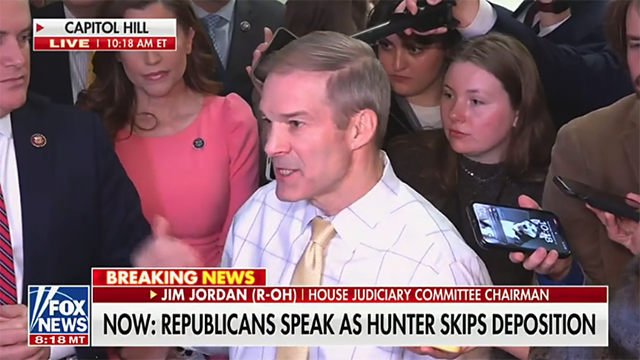 Rep. Jim Jordan ironically threatens Hunter Biden for defying a Congressional subpoena even though Jordan did the exact same thing a year ago.
