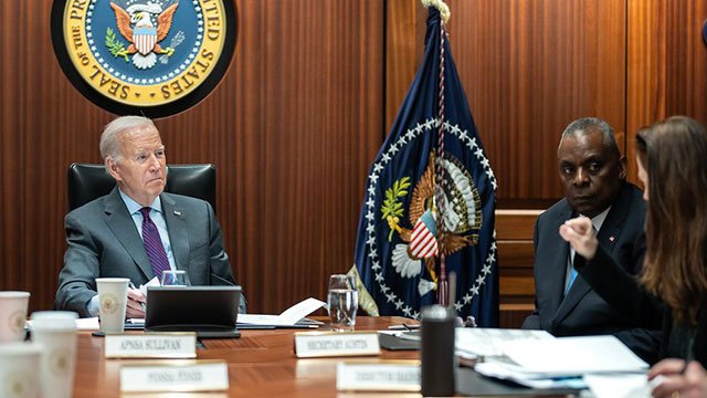 President Joe Biden receives Presidential Daily Briefing (photo: Adam Schultz for the White House)