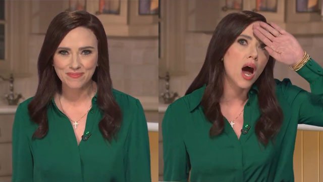Scarlett Johansson as Sen. Katie Britt in SNL cold open