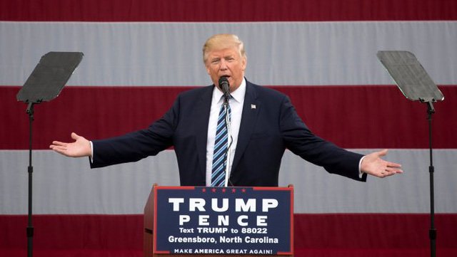 Donald Trump on the campaign trail in 2016 (screen capture)