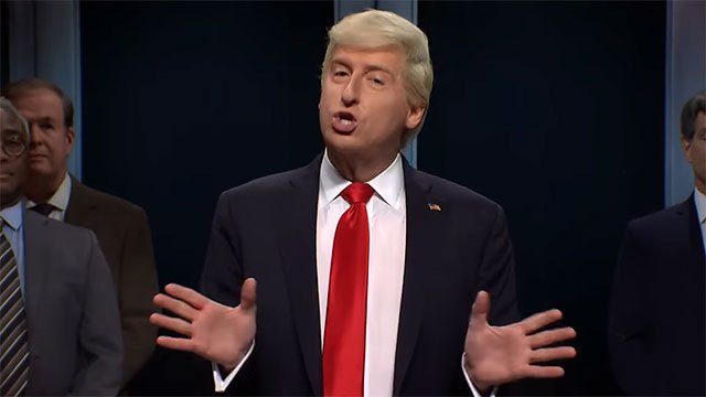 James Austin Johnson as Donald Trump on SNL (screen cap)