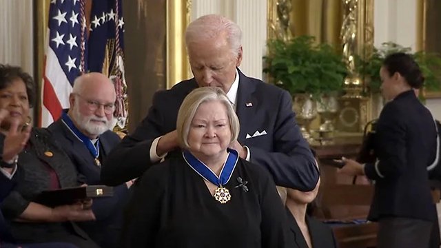President Biden with Judy Shepard (screen capture)