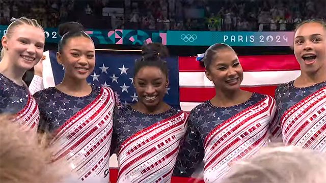 The U.S. women's gymnastic team won gold at the Paris Olympics