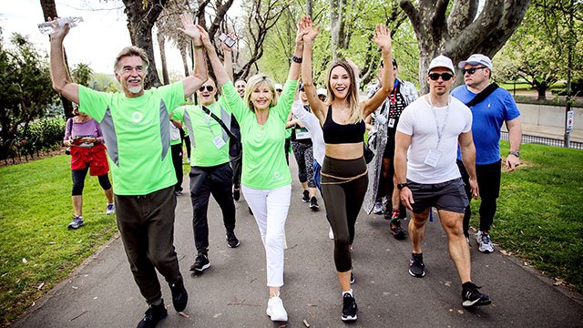 Olivia Newton-John and Chloe Lattanzi during "Olivia's Walk for Wellness"