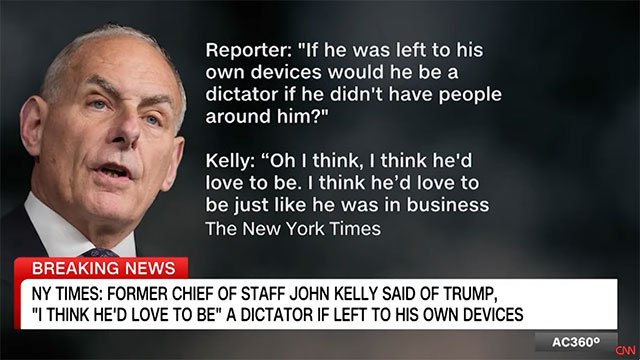 Gen. John Kelly goes on the record saying Donald Trump fits the definition of a fascist