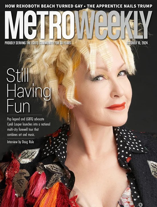 Cyndi Lauper covers Metro Weekly Magazine