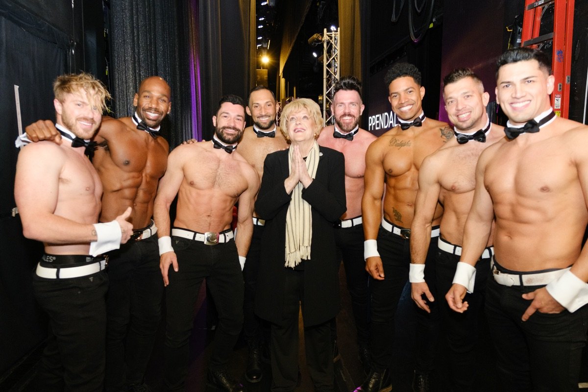 Mayor Carolyn Goodman with the world famous Chippendales