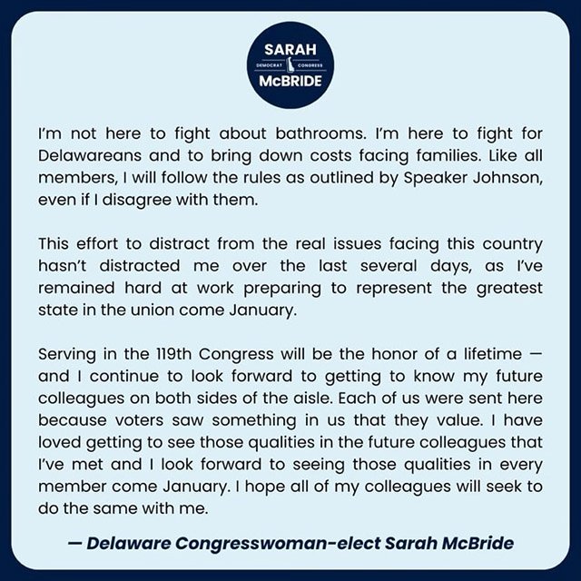 Statement from Sarah McBride