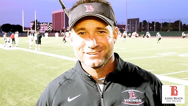 Brett Peabody football coach for Long Beach City College (screen capture)