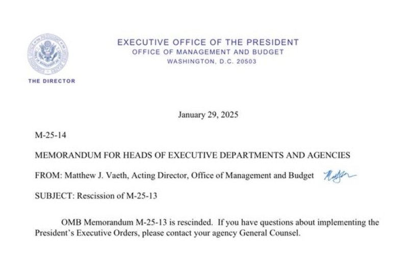 White House rescinds order freezing funds for federal grants and loans