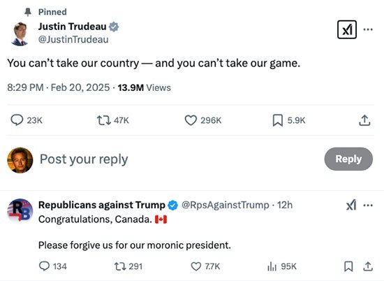 Justin Trudeau celebrates 4 Nation hockey win