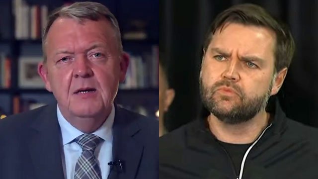 Danish Foreign Minister Lars Løkke Rasmussen, Vice President JD Vance (screen caps)