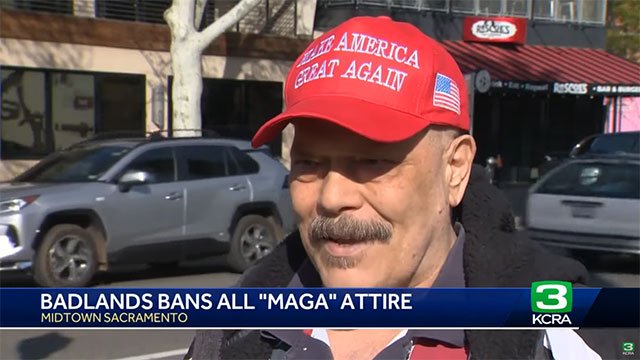 Badlands nightclub bans MAGA attire (screen cap)