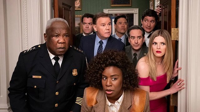 The cast of Netflix's "The Residence" (image via Netflix)