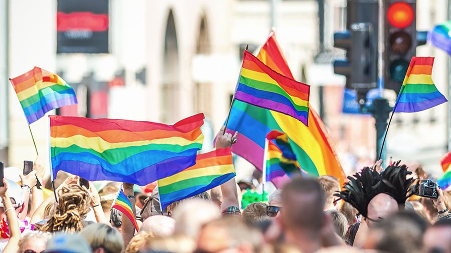 LGBTQ Pride flags (via Depositphotos)