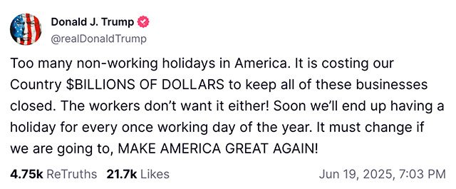 Trump trashes Juneteenth