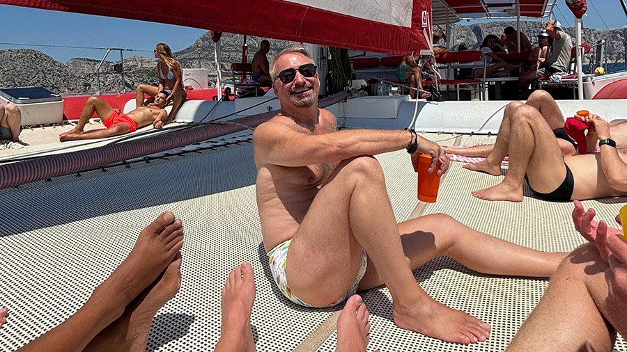 On a catamaran in Marseille, France