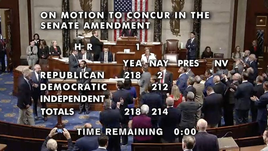 House of Representatives passes Trump's tax/spending "Big Beautiful Bill"