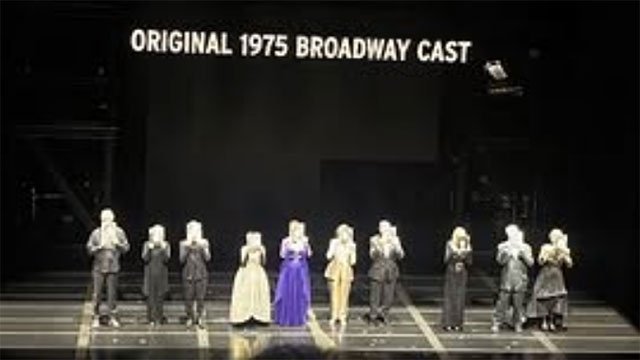 Surviving original cast members of A Chorus Line at the Shubert Theater last night