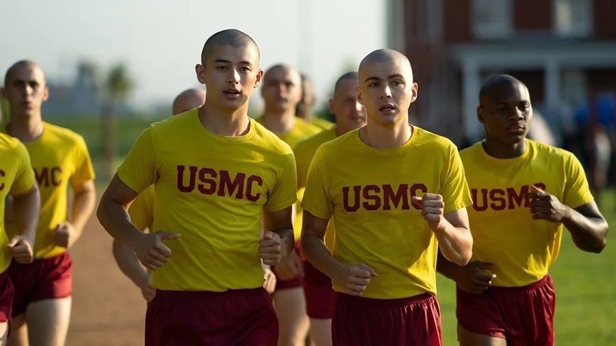 Liam Oh and Miles Heizer in Netflix's BOOTS