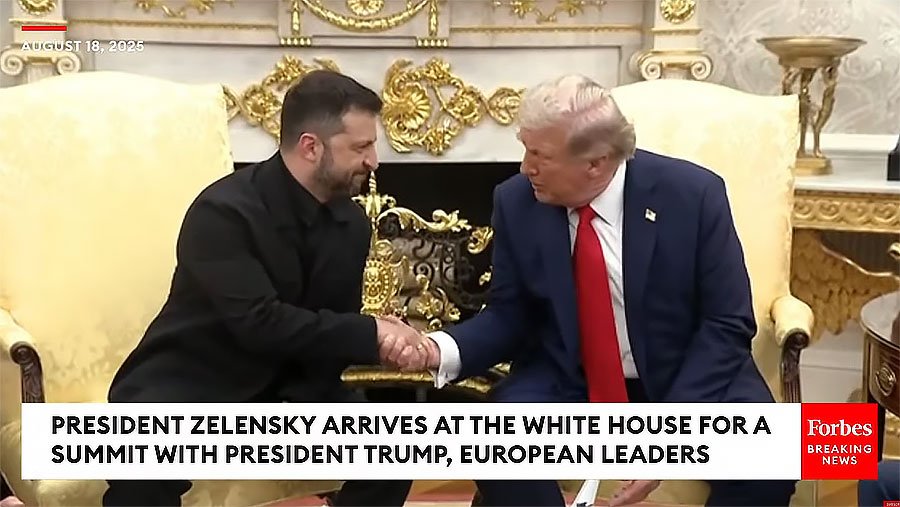 Ukraine President Zelenskyy arrives at White House for summit meeting with Donald Trump and European leaders