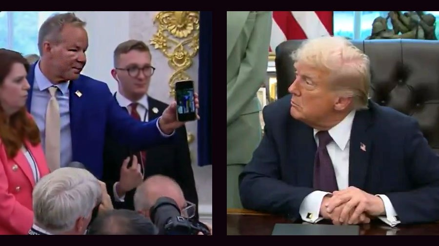 Brian Glenn asks Trump about removing LGBTQ Pride flag (screen caps)