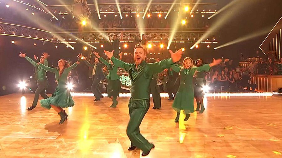Derek Hough leading the 'Wicked Night' opening number on DWTS (credit: ABC)