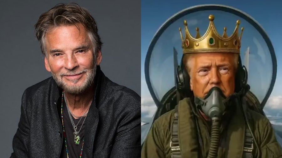 L-R Kenny Loggins, fake AI Donald Trump