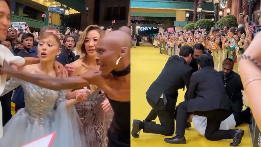 Crazed fan rushes Ariana Grande on Wicked: For Good red carpet