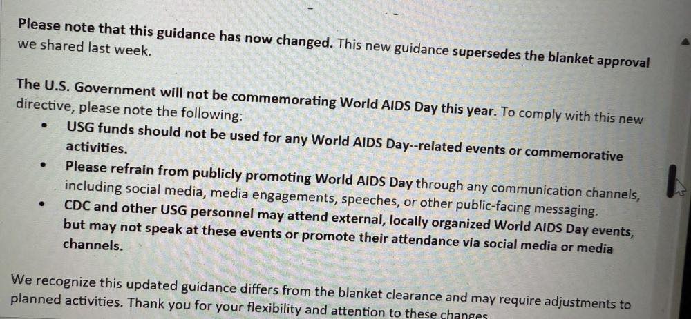 State Department says no World AIDS Day observance