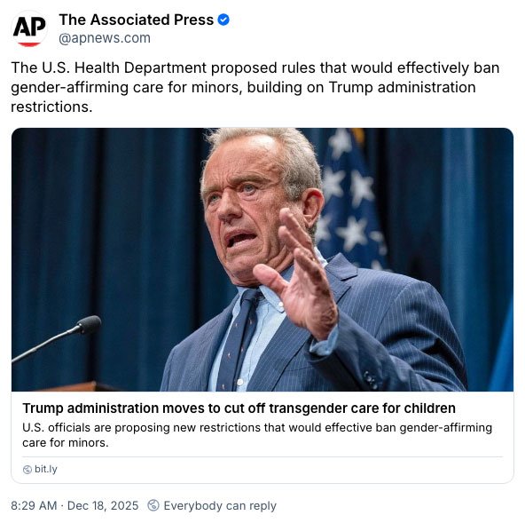 Trump administration preps to block gender-affirming care for minors