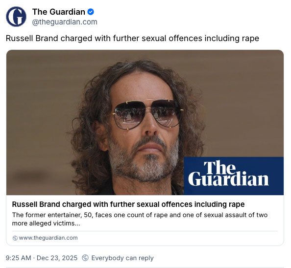 New sex charges filed against Russell Brand