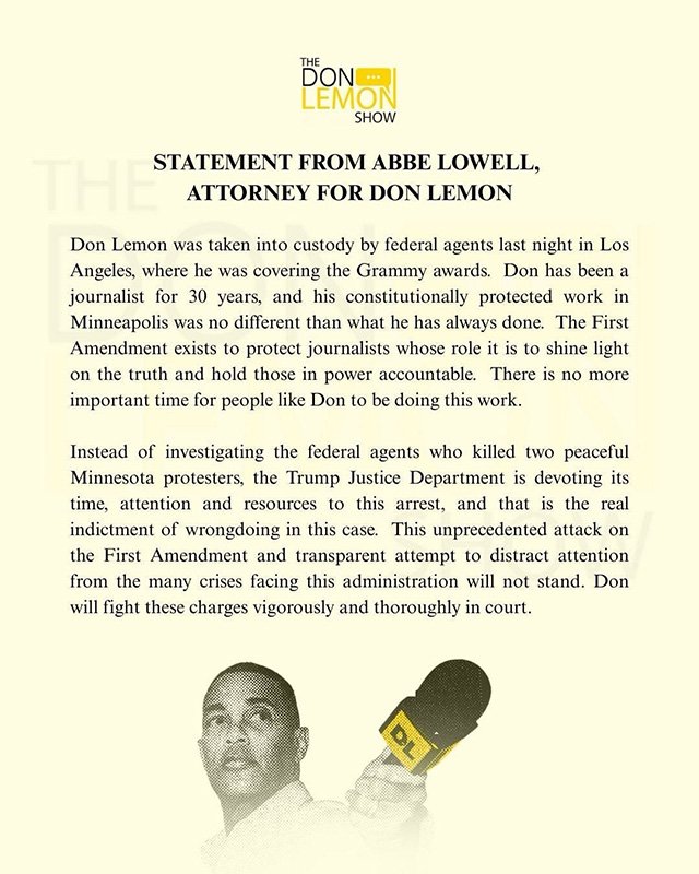 Statement from Don Lemon's lawyer, Abbe Lowell