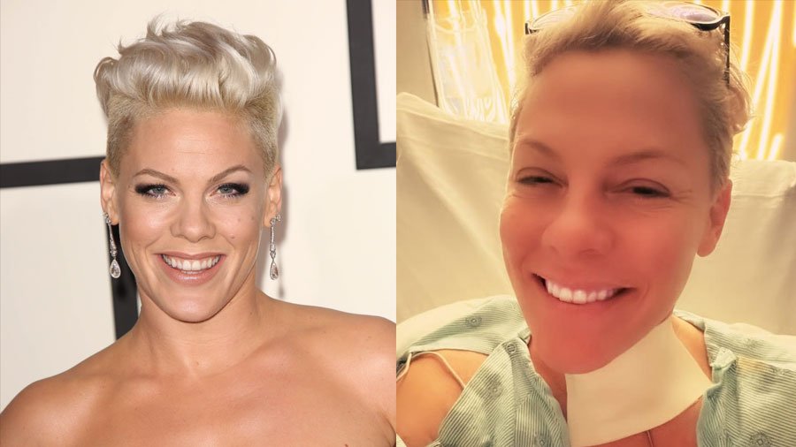 P!nk sends New Year's greetings from hospital bed (image via Depositphotos)
