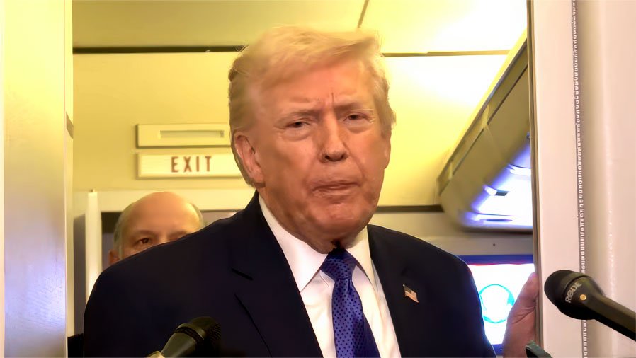 Donald Trump on Air Force One (screen capture)