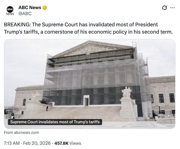 Supreme Court rules Trump tariffs are illegal