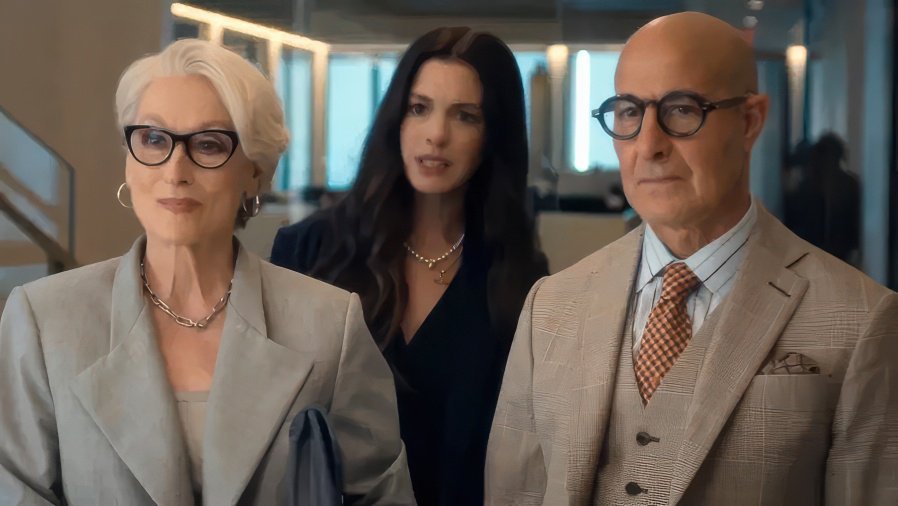 Meryl Streep, Anne Hathaway, and Stanley Tucci in "The Devil Wears Prada 2"