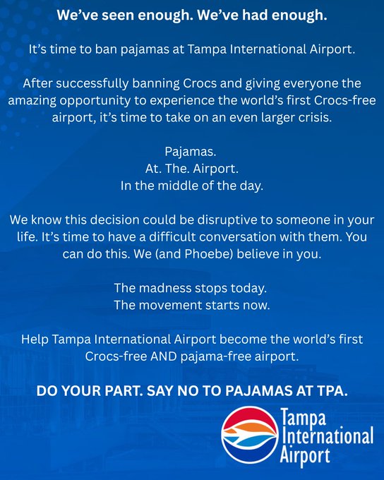 Tampa Airport bans pajamas