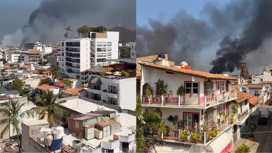 Puerto Vallarta erupts in violence after Mexican authorities kill drug kingpin