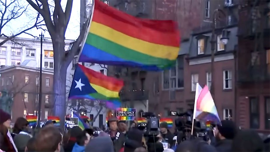 Pride flags at the Stonewall National Monument