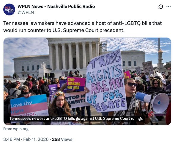 Lawmakers in Tennessee have advanced two anti-LGBTQ bills that would challenge U.S. Supreme Court decisions.