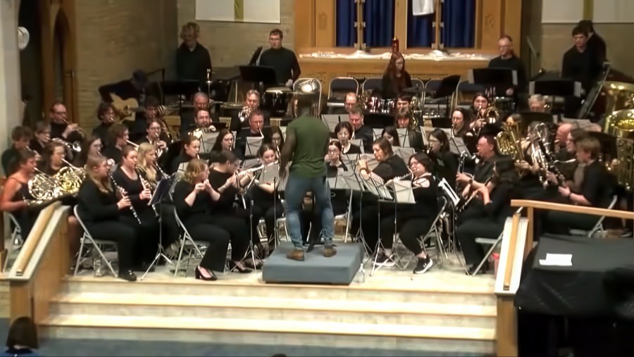 Watertown High School students perform "A Mother of a Revolution" after the composition was banned from their Spring concert