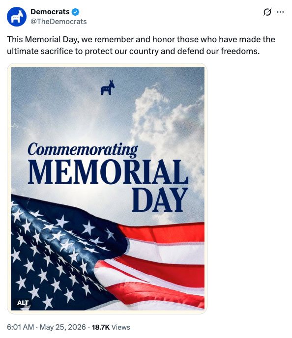 Democrats observe Memorial Day 2026