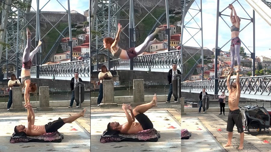 talented balancing street act